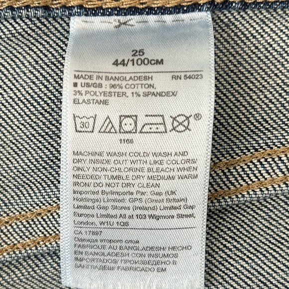 Banana Republic High Rise Straight Leg Jeans Distressed Raw Hem Blue Size 0/25 - Picture 10 of 14